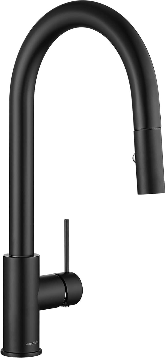 AguaStella AS60MB Matte Black Kitchen Sink Faucet with Pull Down Sprayer Single Handle