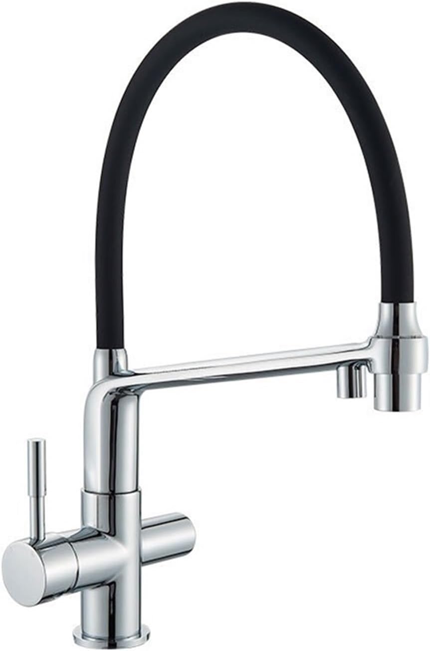 Purified Kitchen Faucet Spray Stream Modes Click Button Drink Water Hot Cold Filter Mixer Tap(Chrome)