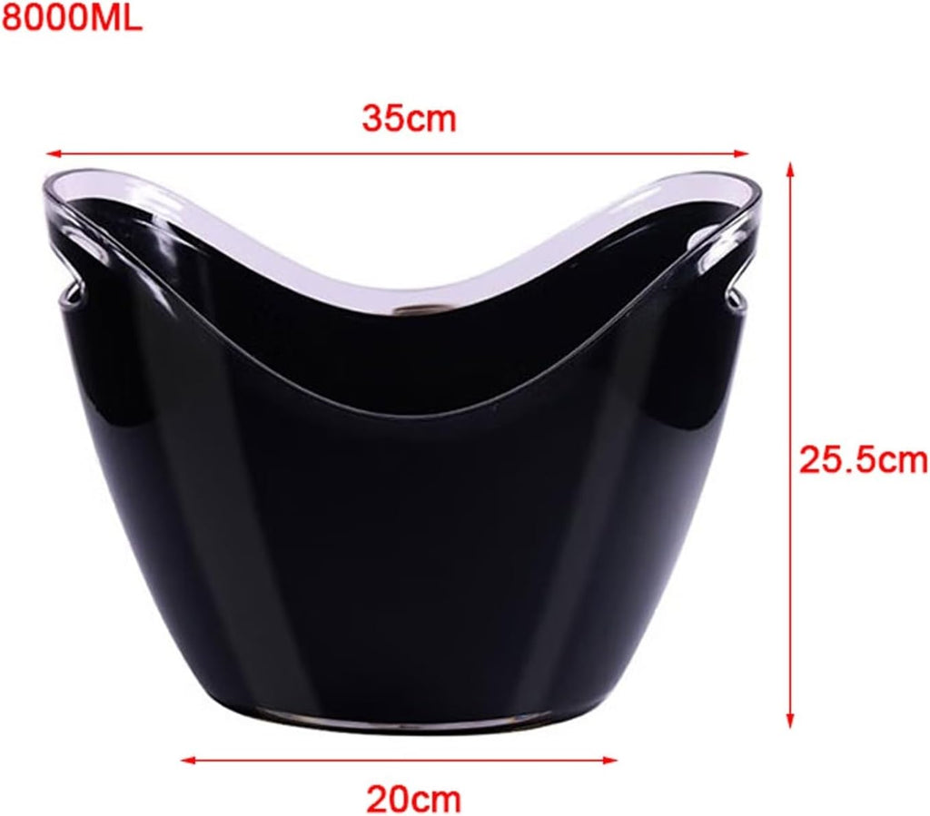 Ice Bucket 8 Liter Acrylic Ice Bucket with Ice Tongs, Plastic Tub Oval Storage Bucket Ice Buckets for 2 Wine or Champagne Bottles Ice Bucket Ice Buckets For Parties(Purple)