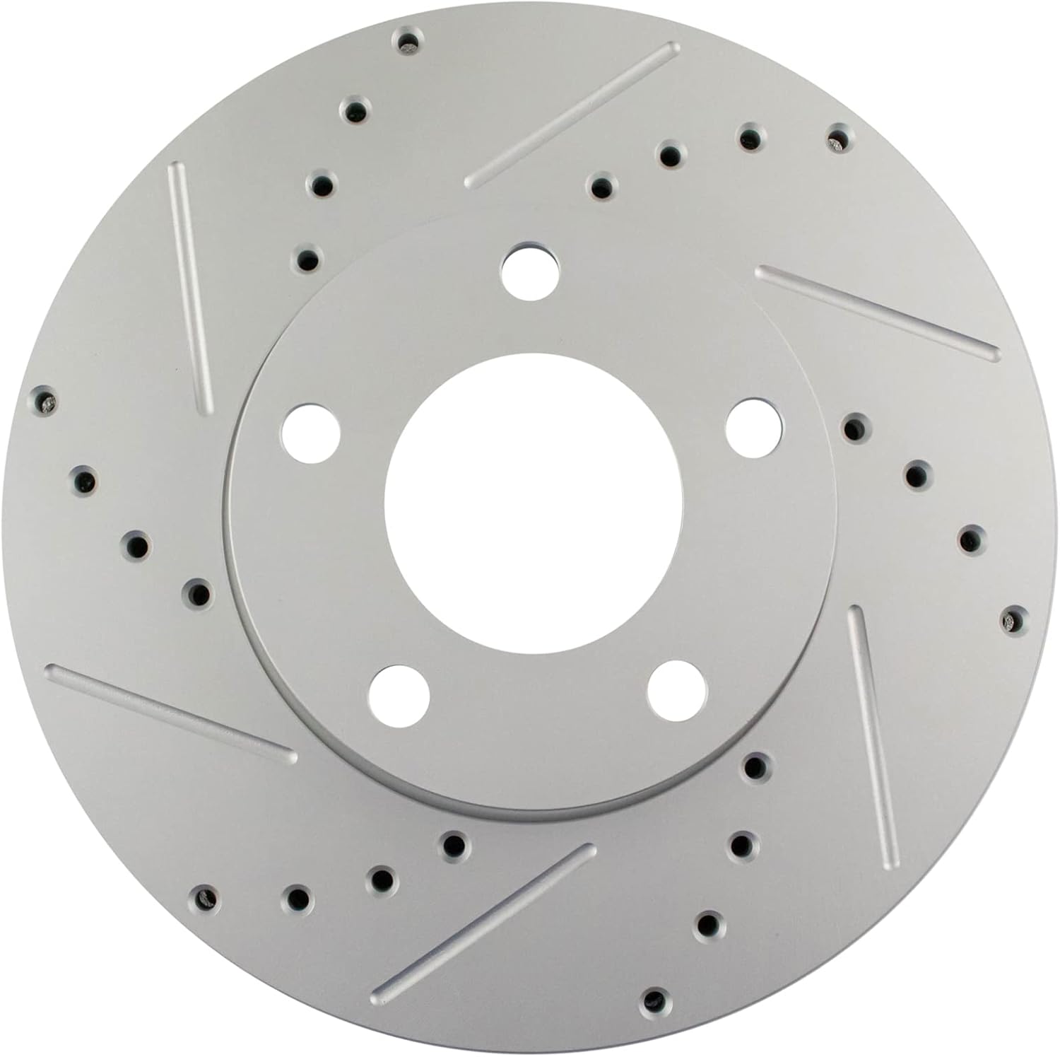 TRQ Performance Front Brake Pad and Rotor Set Ceramic Coated Drilled Slotted Compatible with 2004-2013 Mazda 3