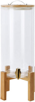 Transparent Beverage Machine, Glass Juice Dispenser with Multiple Faucets to Choose from, Sealed and Leak-Proof(Gold)