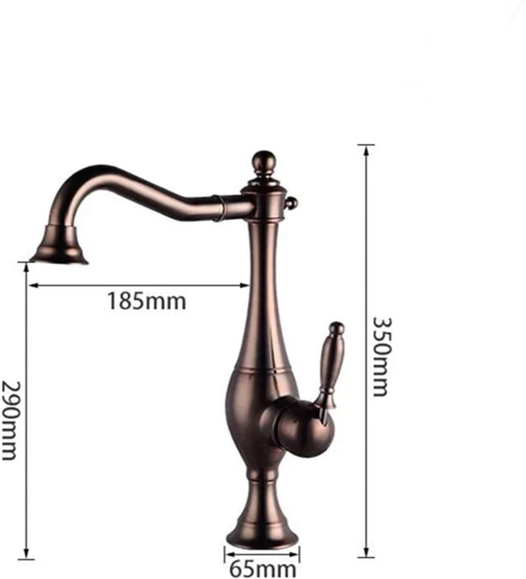 Kitchen Mixer Faucets Hot & Cold Solid Brass Sink Water Taps Single Handle Deck Mounted Crane Vessel(ORB)