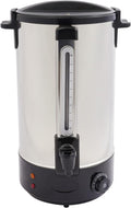Commercial Coffee Urn, 1800W 28L/7.4Gal Stainless Steel Hot Coffee Dispenser with Faucet for Hot Beverage Tea Chocolate, Adjustable Temperature 86-248℉ (Black)