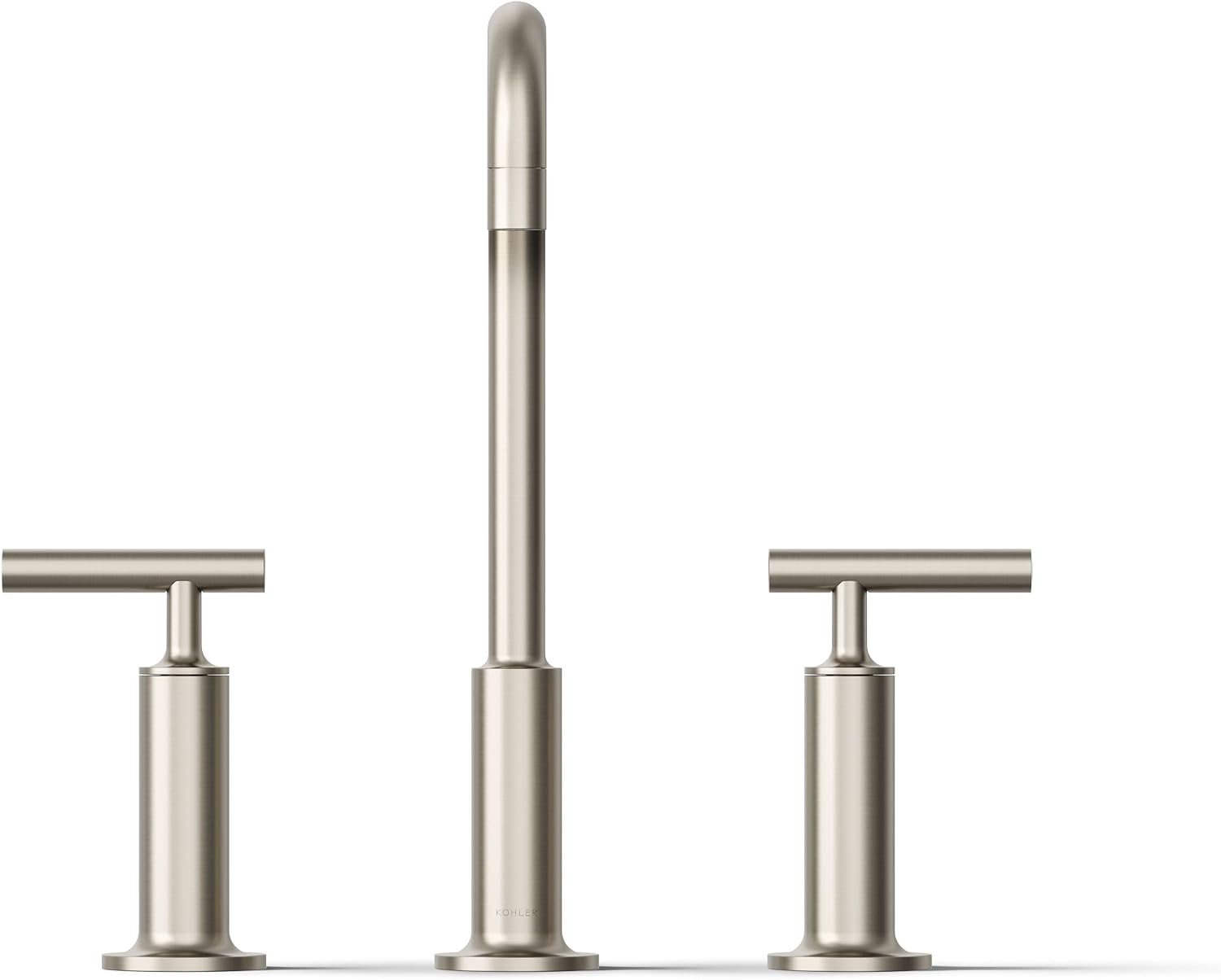 KOHLER K-14408-4-BN Purist® Widespread Bathroom Sink Faucet, 3-Hole, Widespread High Lever Handles and High Gooseneck Spout, 1.2 GPM, Vibrant Brushed Nickel
