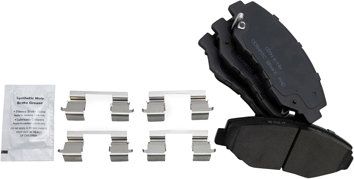 TRQ Performance Front Brake Pad and Rotor Set Ceramic Coated Drilled Slotted Vented Rotors Compatible with 2005-2006 Honda CR-V 2012-2015 Civic 2013-2015 Acura ILX