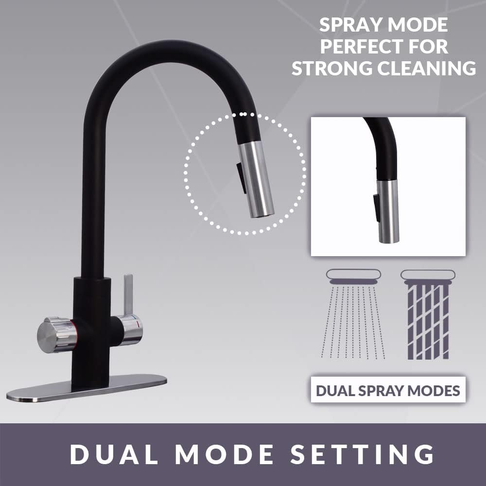 Westbrass BK13341-12 33' Single Bowl Reversible Apron Front Solid Surface Kitchen Sink with 4 in 1 Function Faucet, Dual Water Filters, Drain Basket and Soap Dispenser, Oil Rubbed Bronze