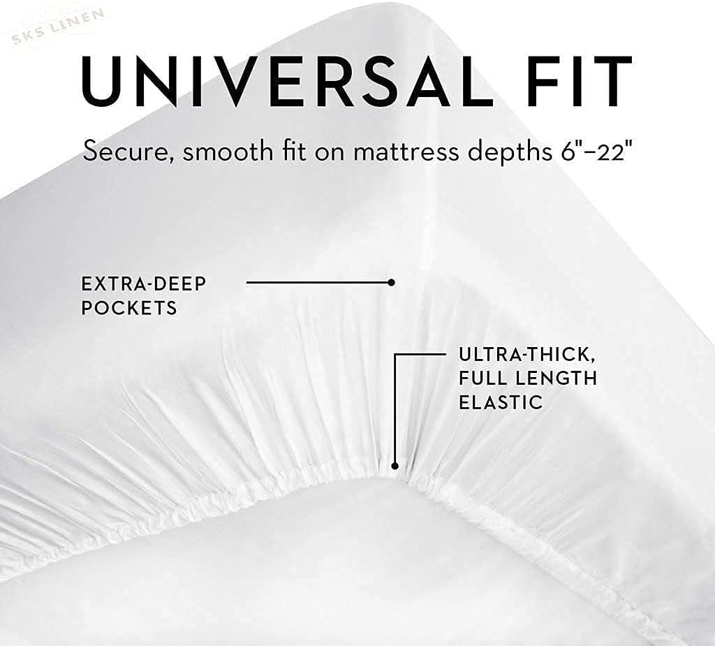 Egyptian Cotton Sheets - 1000 Thread Count, 4 Piece White Three Quarter(48'X75') Set -Single Ply Long-Staple Yarns, Sateen Weave, Fits Mattress Upto 13'-16' Deep Pocket