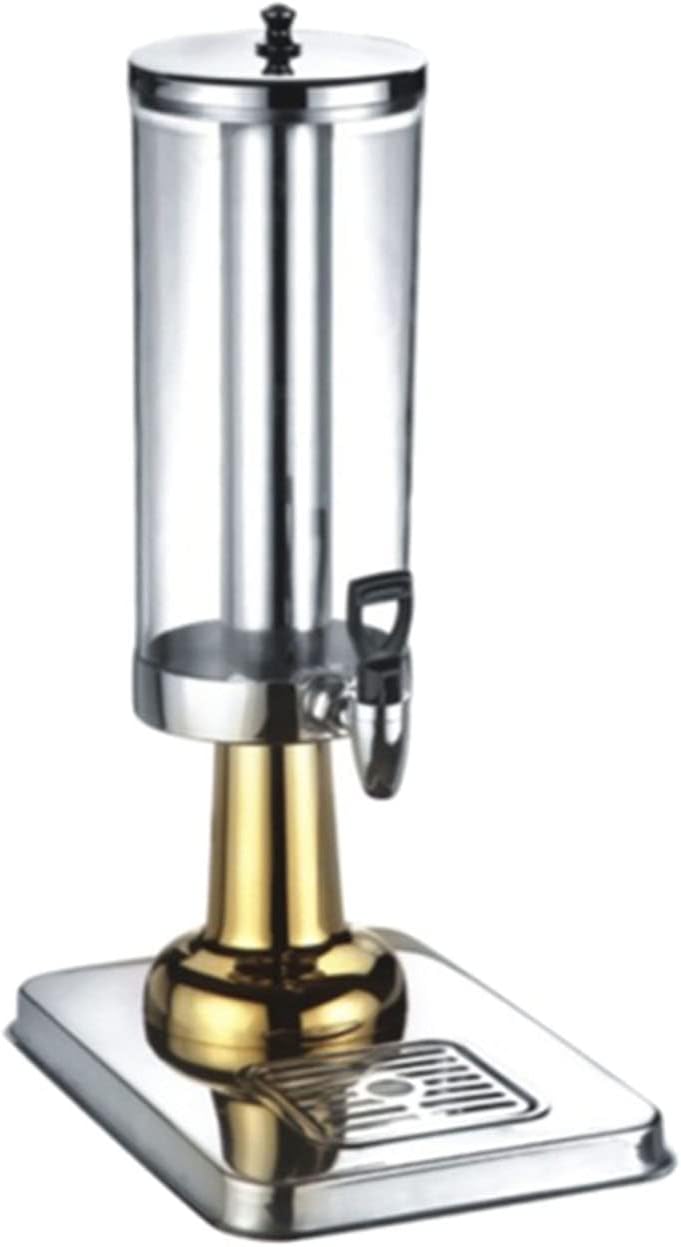 Drink Dispenser, Commercial, Transparent, Beverage Dispenser with Tap, Self-Service Restaurant Juice Dispenser,Gold plated-3Lx3(Gold Plated 3L)