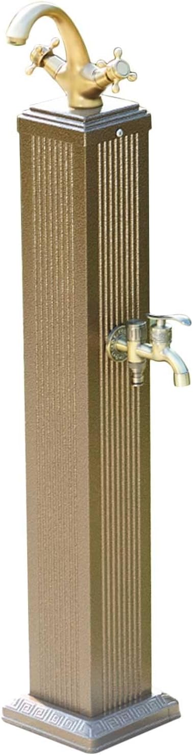 Outdoor Garden Hydrant, Cold and Hot Water Vertical Faucet for Washing and Irrigation, Antifreeze Yard Water Column (Gold)