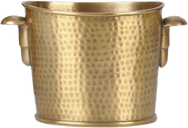 Home Exquisite Brass Handmade Hammered Ice Bucket Champagne Red Wine Bar Set Living Room Decorative Ornaments Bar