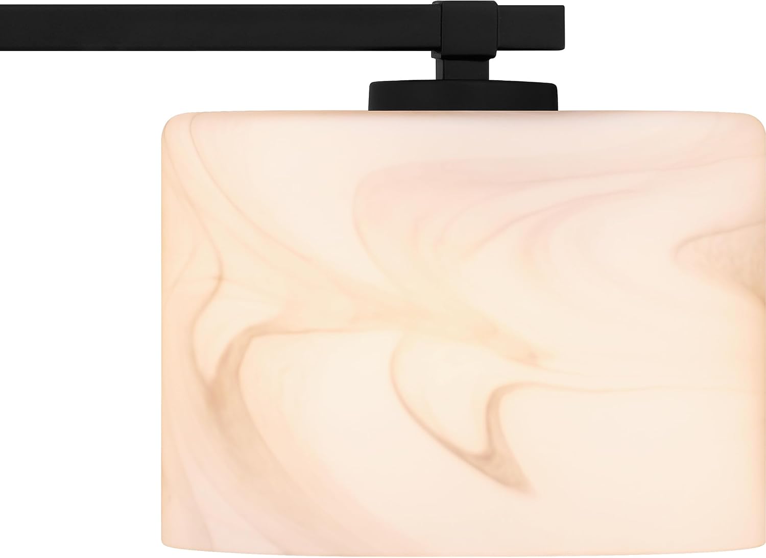 Quoizel Mather Bath Vanity Lights, 24 Inch 3-Light Lighting Fixtures Over Mirror, Matte Black with Marbled Glass Shade, 40W G9 Base Bulbs, Transitional Wall Mount Light for Bathrooms, Dresser or Sink