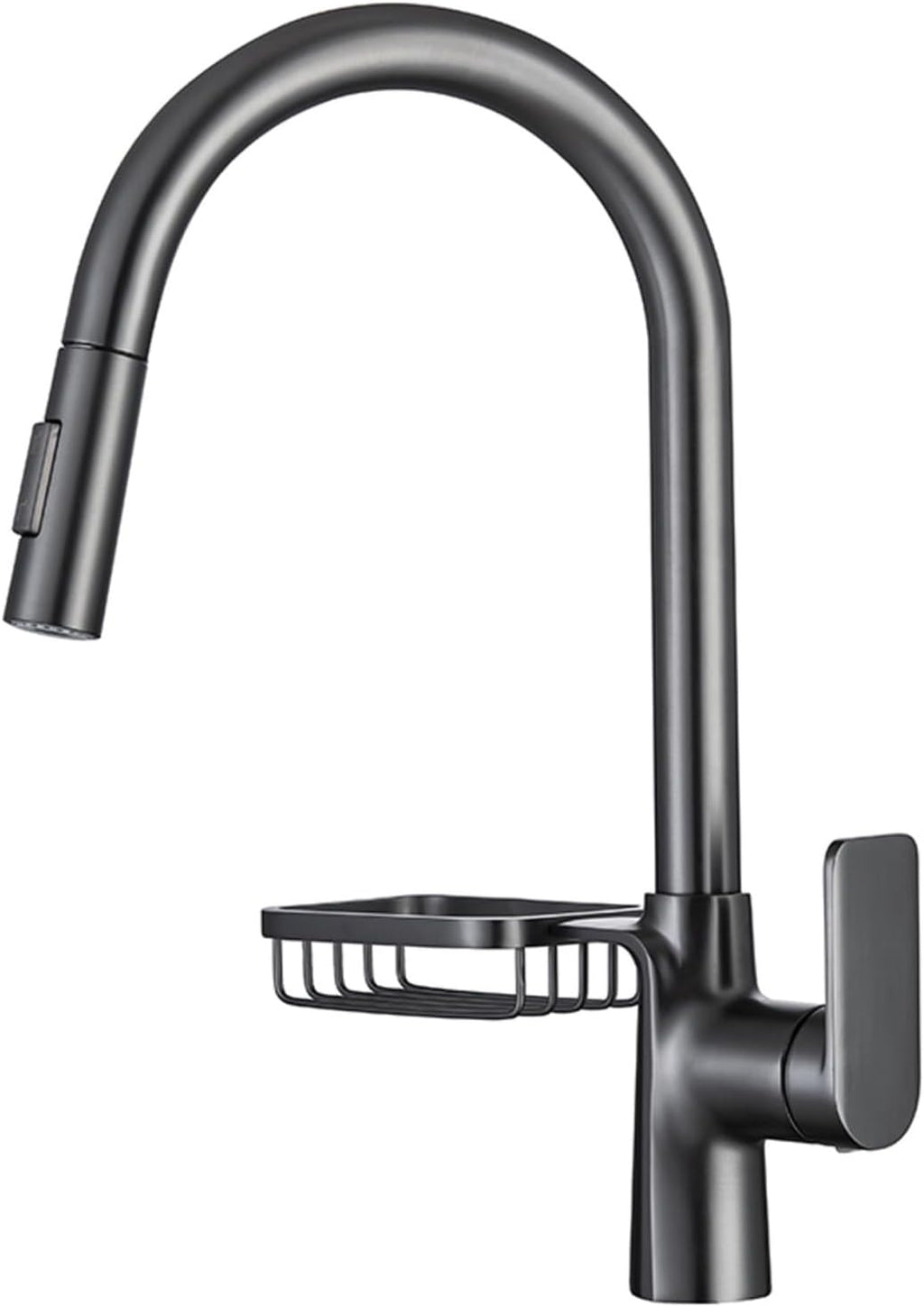 Single Handle Kitchen Faucet with Dual Function Cleaning and Basket Tap for Hot and Cold Sink(Matt Grey-Brushed)