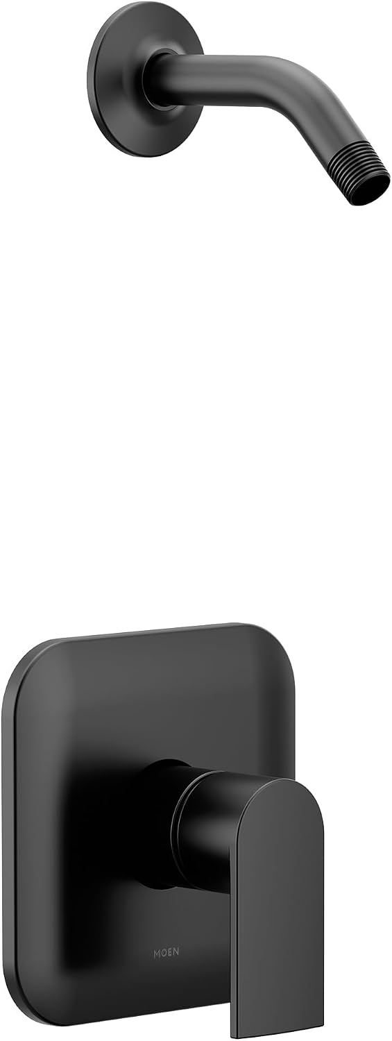 Moen Genta LX M-CORE 2-Series Shower Trim Kit with Handle, Arm, Valve and Showerhead Required, Matte Black, UT2472NHBL