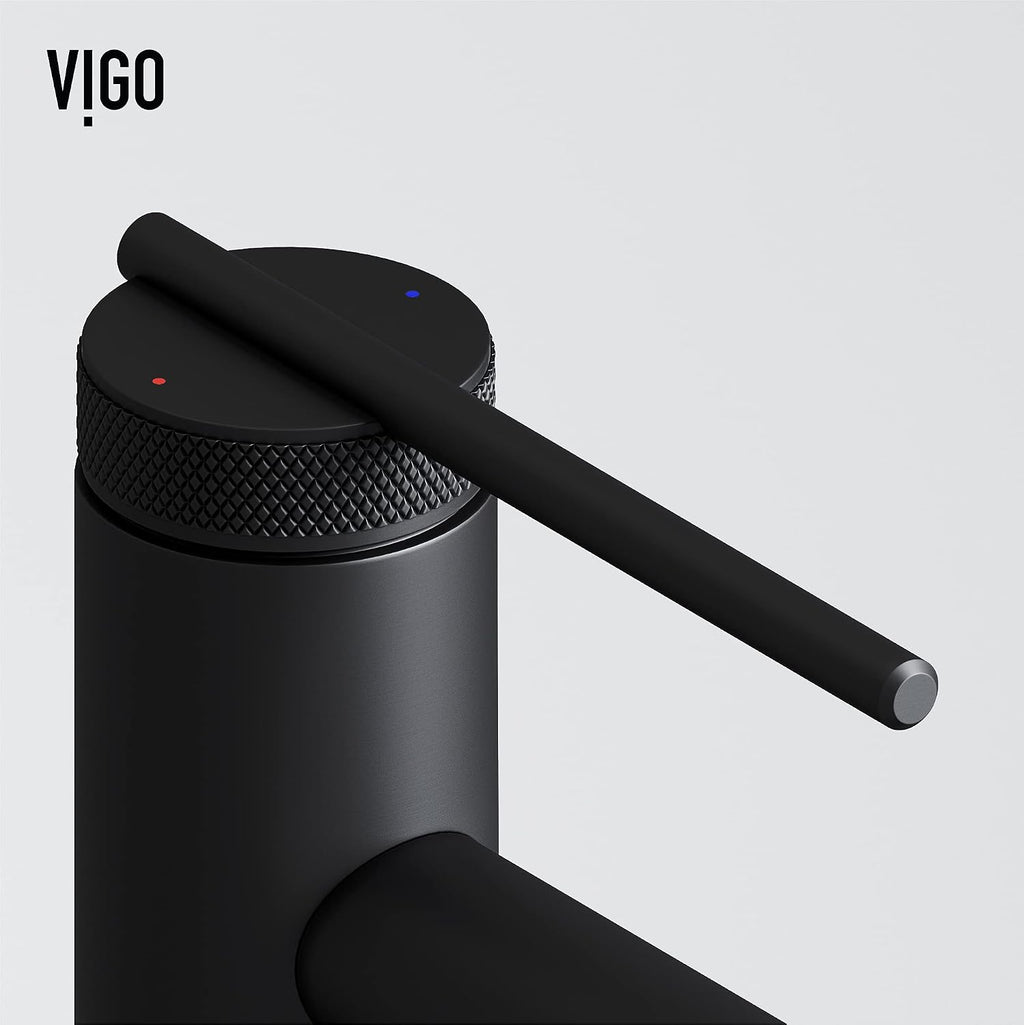 VIGO Sterling Single-Handle Single-Hole Mount Vessel Bathroom Sink Faucet, 11-Inch, Matte Black, Modern Design, Solid Brass, 1.2 GPM WaterSense & Ceramic Disc Valve, Corrosion-Resistant