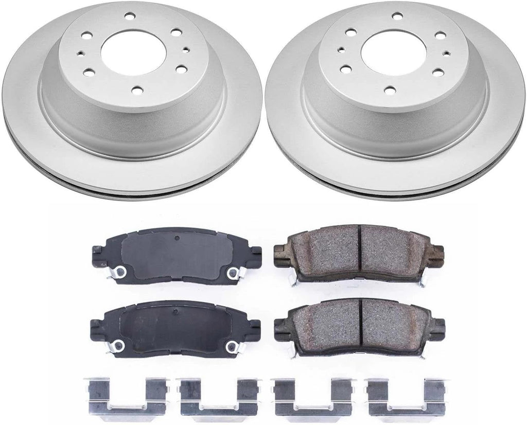 PowerStop Rear Brake Kit for Buick Rainier 2004-07 |Chevrolet SSR 2003-06 |Trailblazer 2002-09 |Trailblazer EXT 2002-06 - Fully-Coated Disc Rotors with Z17 Ceramic Brake Pads Replacement, CRK2050