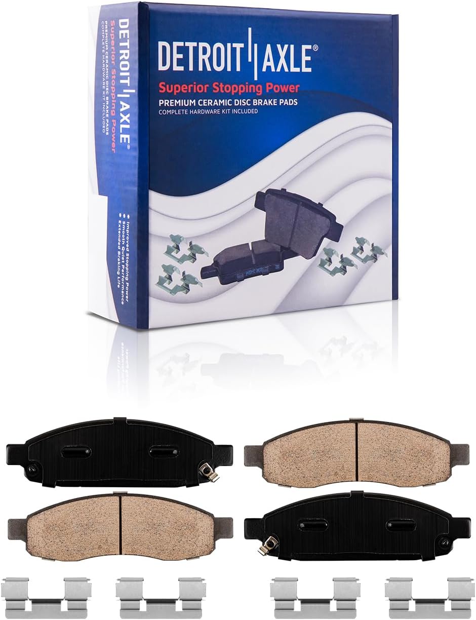 Detroit Axle - Brake Kit for Infiniti QX56 Nissan Pathfinder Armada Titan Drilled and Slotted Brake Rotors Ceramic Brakes Pads Front and Rear Replacement: 12.60' inch Front and 12.58' inch Rear Rotors