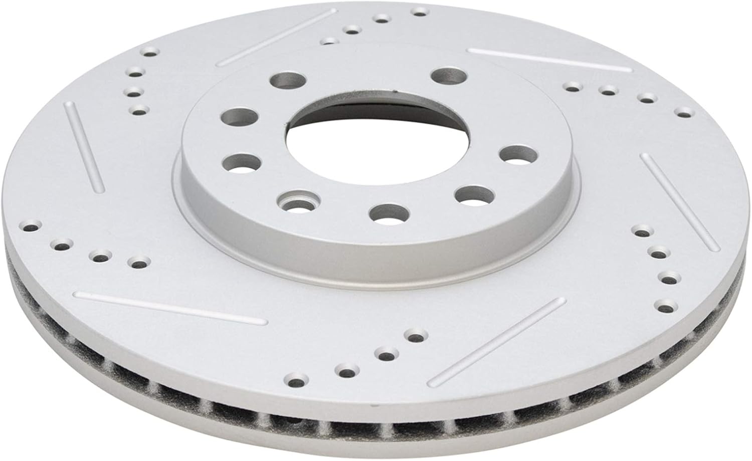 TRQ Performance Front Brake Pad & Rotor Set Ceramic Coated Drilled Slotted Vented Rotors Compatible with 99-03 Saab 9-3 99-05 9-5 2000 Saturn LS LS1 LS2 LW1 LW2 01-02 L100 01-03 L200 LW200 LW300