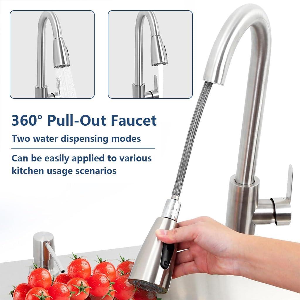 ARTLINE Stainless Steel Kitchen Sink, Drop In Single Bowl Sink, Topmount Workstation Sink with Sliding Accessories, Farmhouse Workstation sink with Multiple Accessories (19.7 x 17.7in)