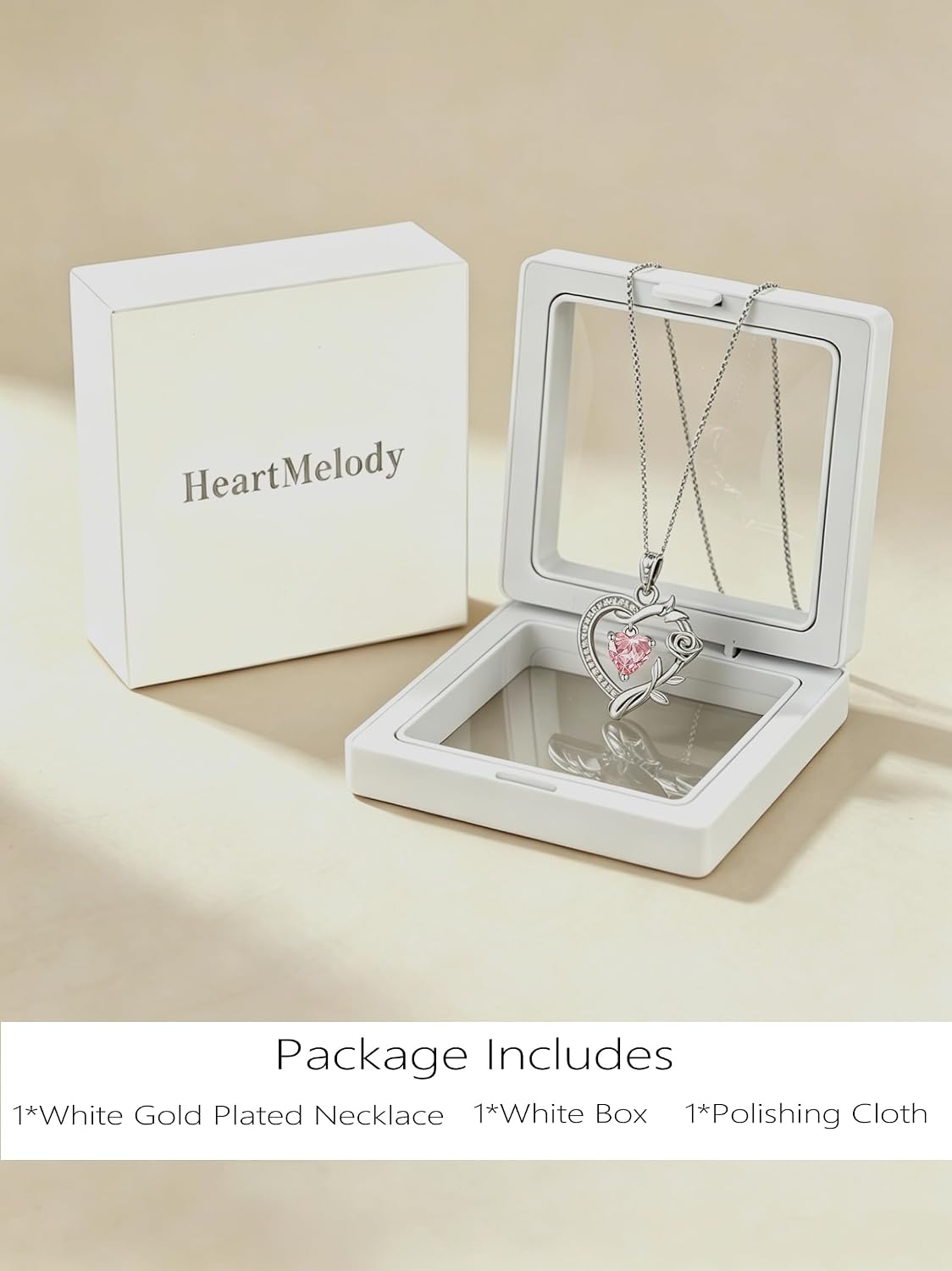 HeartMelody Heart Necklaces for Women Gold,14k 18K White Gold Plated Dainty Rose Butterfly Necklace with Garnet Birthstone Pendant Necklace Everyday Jewelry Birthday Christmas Gifts for Women Mom Her
