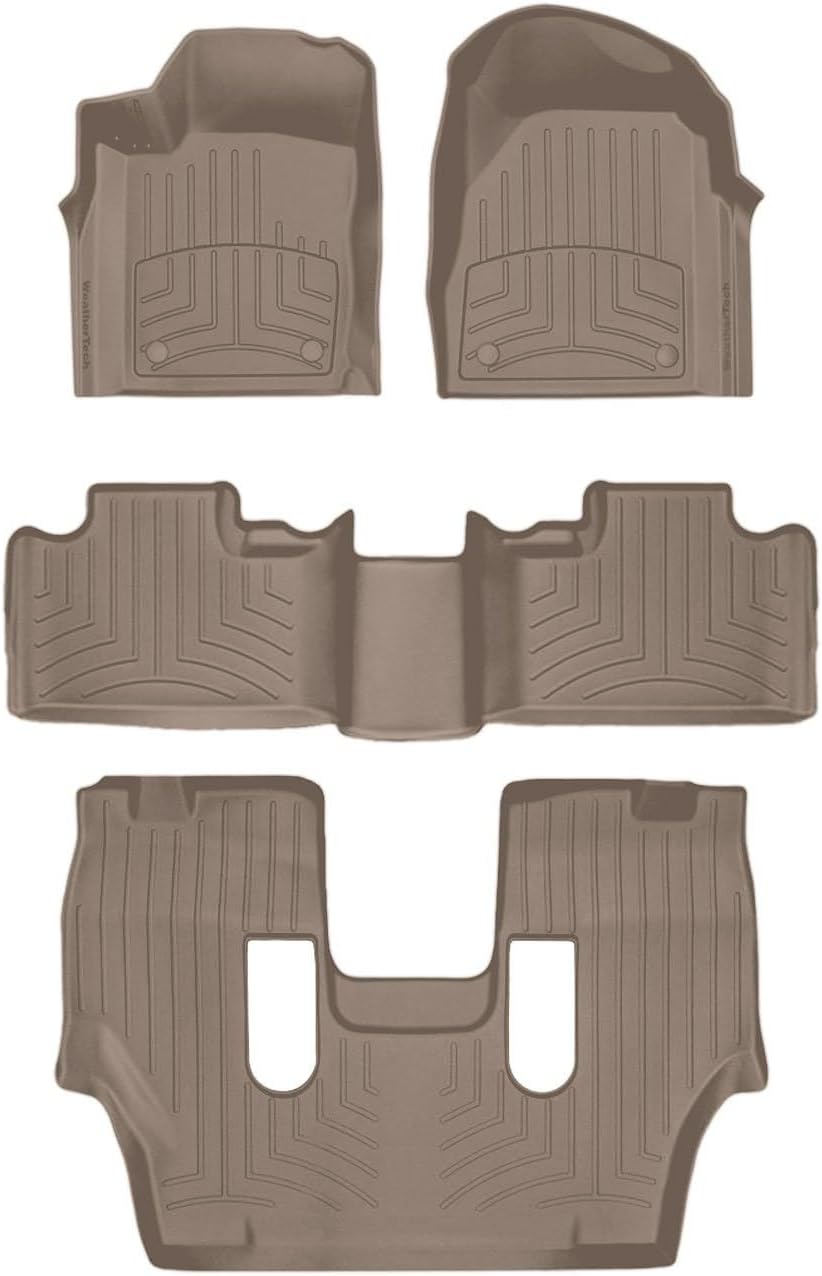 WeatherTech FloorLiner HP Custom Fit Floor Mats for Dodge Durango Full Set (459301IM-45324-4-5IM), Tan