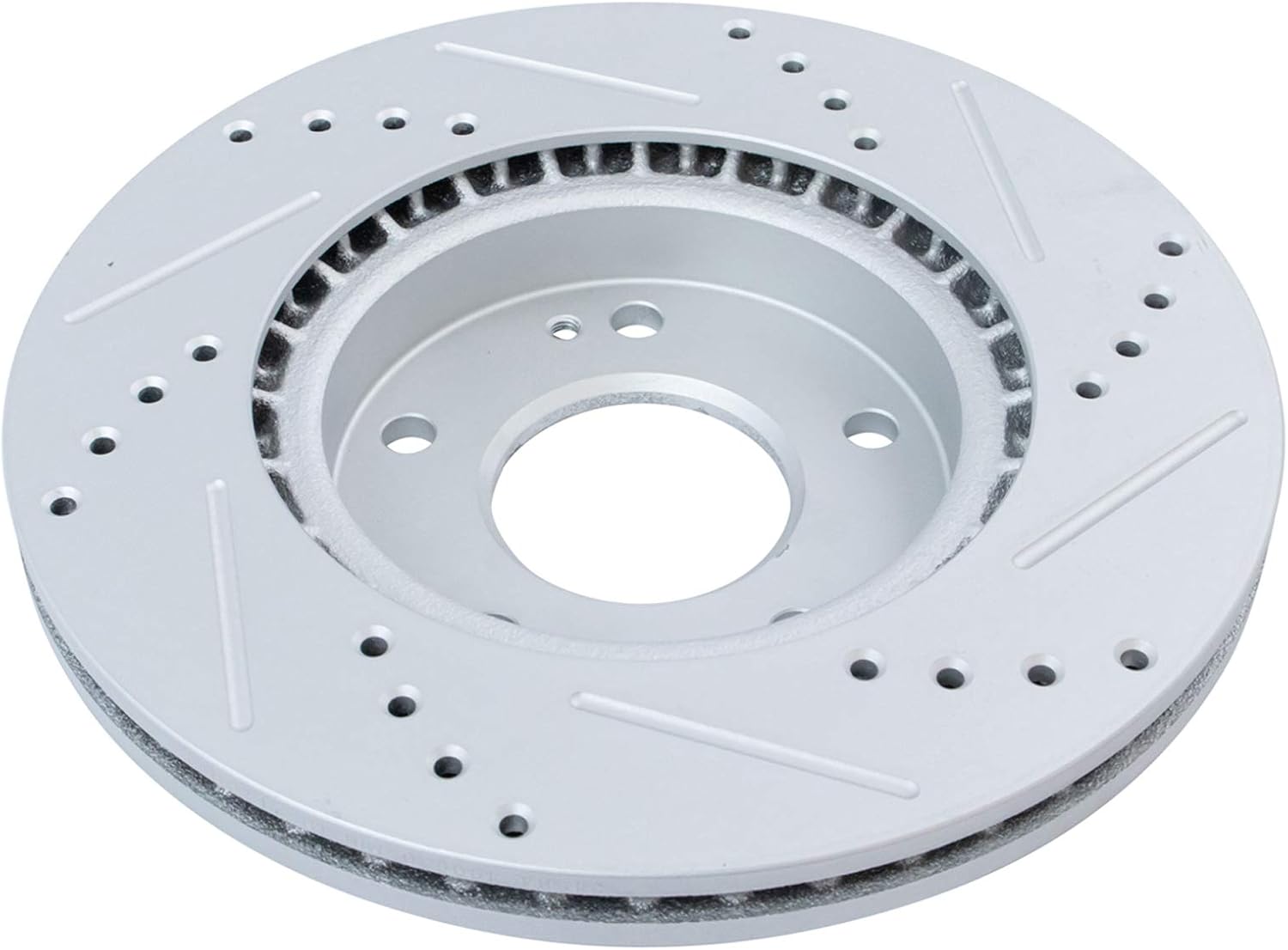 TRQ Performance Front Brake Pad & Rotor Set Ceramic Coated Drilled Rotors Compatible with 11-16 Hyundai Elantra 13-16 Elantra Coupe GT 12-16 Veloster 14-16 Kia Forte Forte Koup 15-16 Forte5