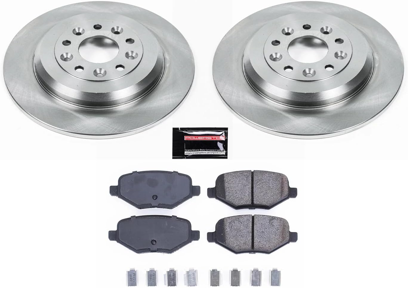 PowerStop Rear Brake Kit for Ford Edge 2013-14 |Lincoln MKT 2010-19 |MKX 2013-15 - Z17 Ceramic Brake Pads & Disc Rotors Replacement, KOE8846