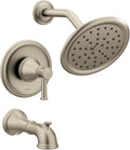 Moen Belfield Posi-Temp Tub and Shower Trim Kit with Eco-Performance Showerhead, Valve Required, Brushed Nickel, T2313EPBN