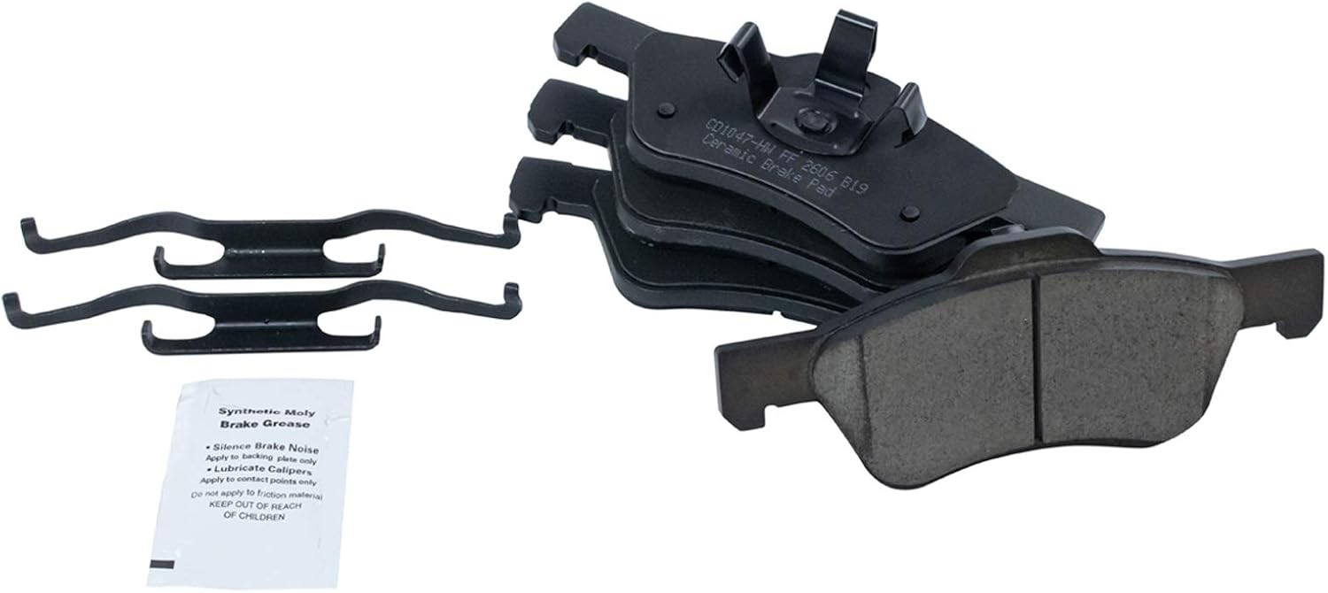 TRQ Performance Front Brake Pad and Rotor Set Ceramic Vented Coated Rotors Calipers Compatible with 2005-2009 Ford Escape Mazda Tribute 2007-2009 Mercury Mariner