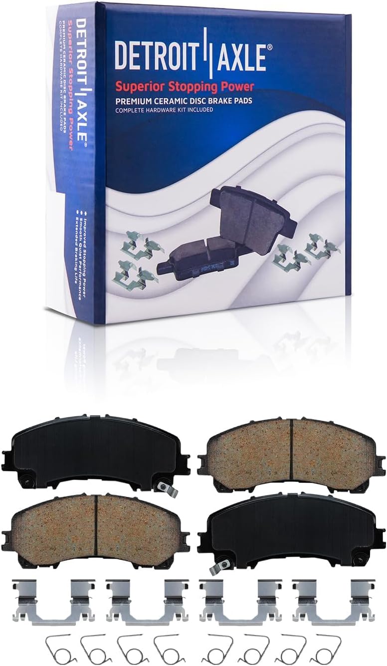 Detroit Axle - 8pc Brake Kit for 2016 2017 INFINITI QX50 2023 2024 Nissan Z, Disc Brakes Rotors Ceramic Brake Pads Replacement : 12.60' inch Front and 12.13' inch Rear Rotors