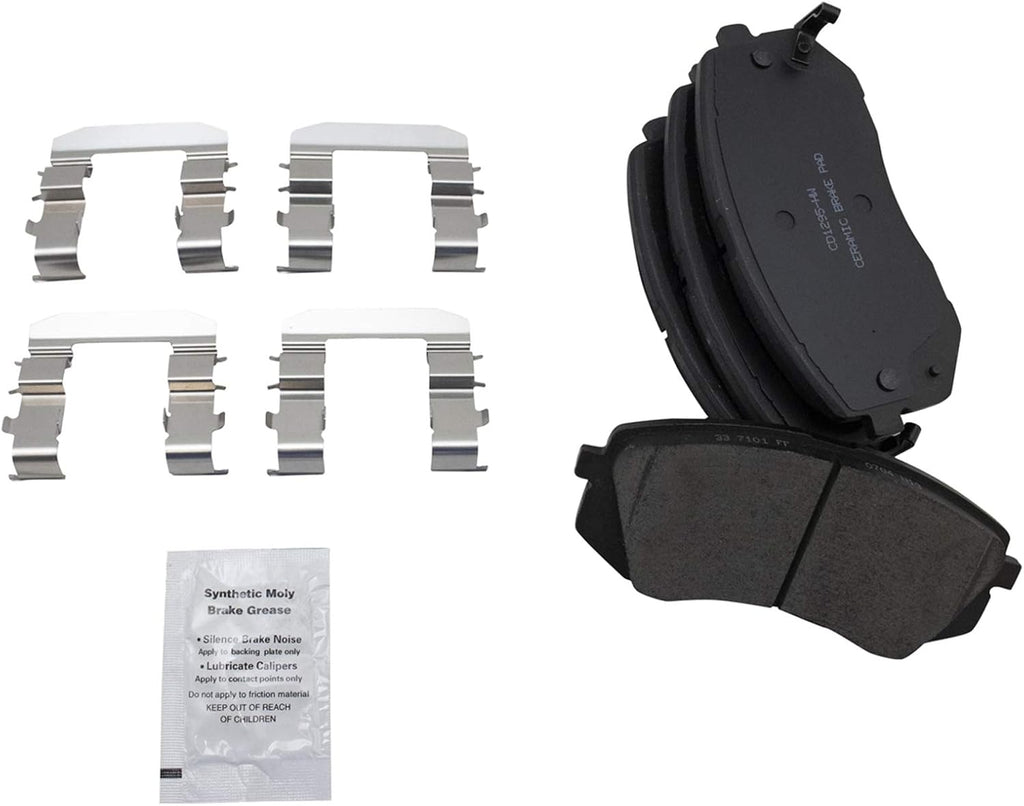 TRQ Performance Front Brake Pad and Rotor Set Ceramic Coated Drilled Slotted Rotors Compatible with 2010-2015 Hyundai Tucson 2011-2016 Kia Sportage
