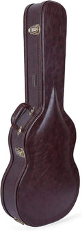 Crossrock Wooden Classical Guitar Case for 4/4 Full Size | Arched Top Design, Plush Interior, Metal Latches, Storage Compartment – Durable Hard Shell-Vintage Brown (CRW600CBR)