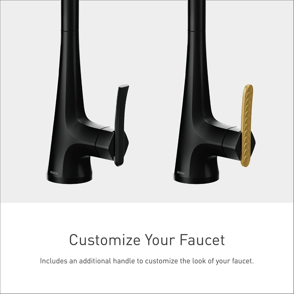 Moen Sinema Matte Black Smart Faucet Touchless Pull-Down Sprayer Kitchen Faucet with Voice and Motion Control, S7235EV2BL