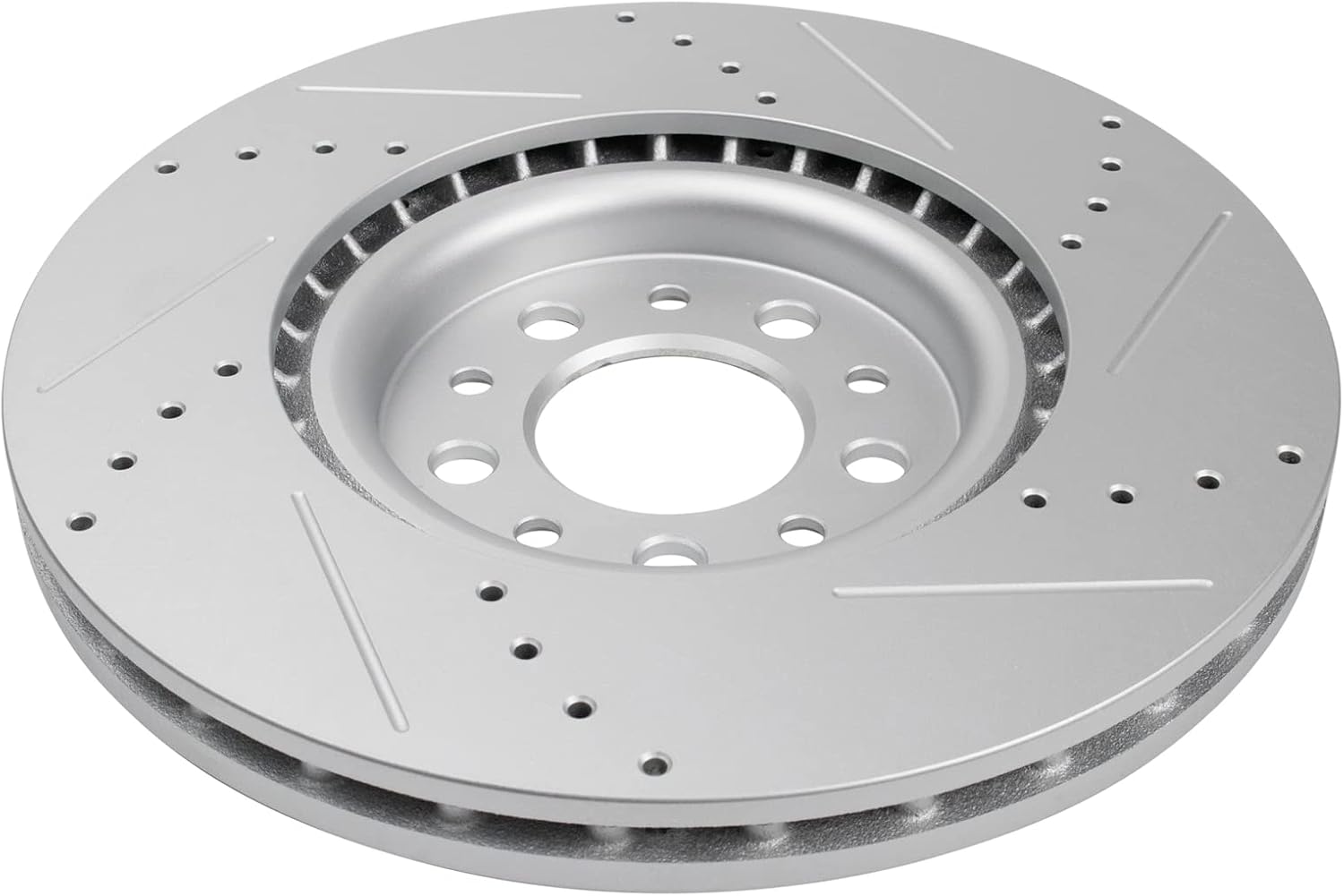 TRQ Performance Front Brake Pad and Rotor Set Ceramic Drilled Slotted Coated Rotors Compatible with 2014-2022 Jeep Cherokee 2015-2017 Chrysler 200