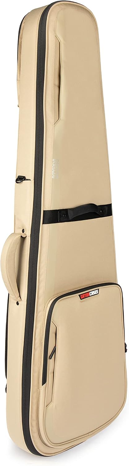 Gator Cases ICON Series Premium Weather Resistant Gig Bag for Bass Guitars with TSA Luggage Lock-Friendly Zipper Pulls; Khaki(G-ICONBASS-KHK)