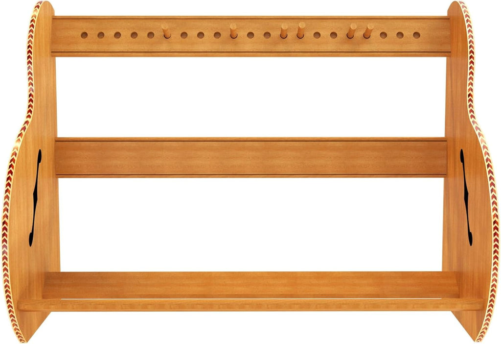 A&S Crafted Products Guitar Case Rack for Acoustics & Electrics - The Studio Deluxe (Grande) | Red Oak | Made in U.S.A.