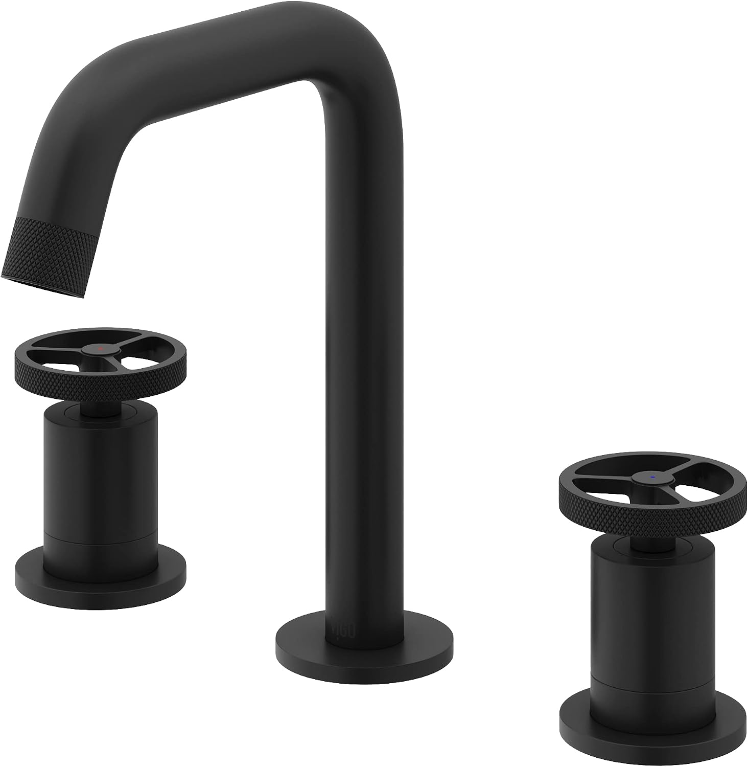 VIGO Cass Two-Handle Three-Hole Mount Widespread Bathroom Sink Faucet, 8-Inch, Matte Black, Modern Design, Solid Brass, 1.2 GPM WaterSense & Ceramic Disc Valve, Corrosion-Resistant