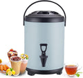 12L Stainless Steel Hot And Cold Water Dispenser Urn Boiler - Portable Large Capacity Sealing Teapot With Faucet For Catering, Office, Hotels, Party (Blue 12L)