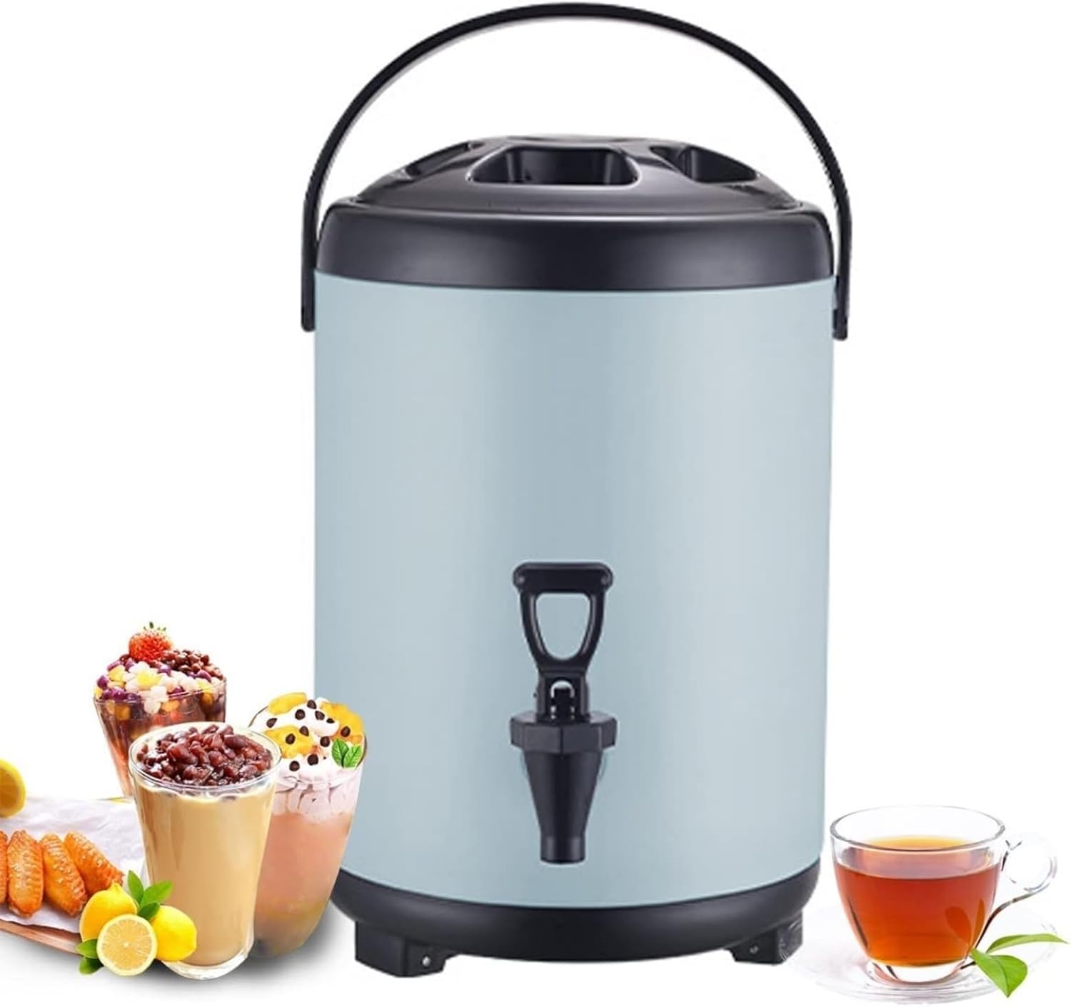 Catering Hot and Cold Water Dispenser - Stainless Steel Tea Urn Boiler with Faucet, Portable Handle, Large Capacity Sealing - Ideal for Office, Hotels, Parties