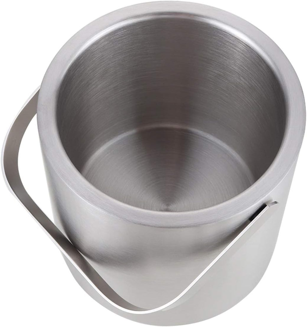 Ice Cuvette 130ml Ice Bucket Set Stainless Steel Ice Container Double Walled Ice Bucket Container with Tongs Tweezer LidDrink Cooler Stainless Steel Bucket
