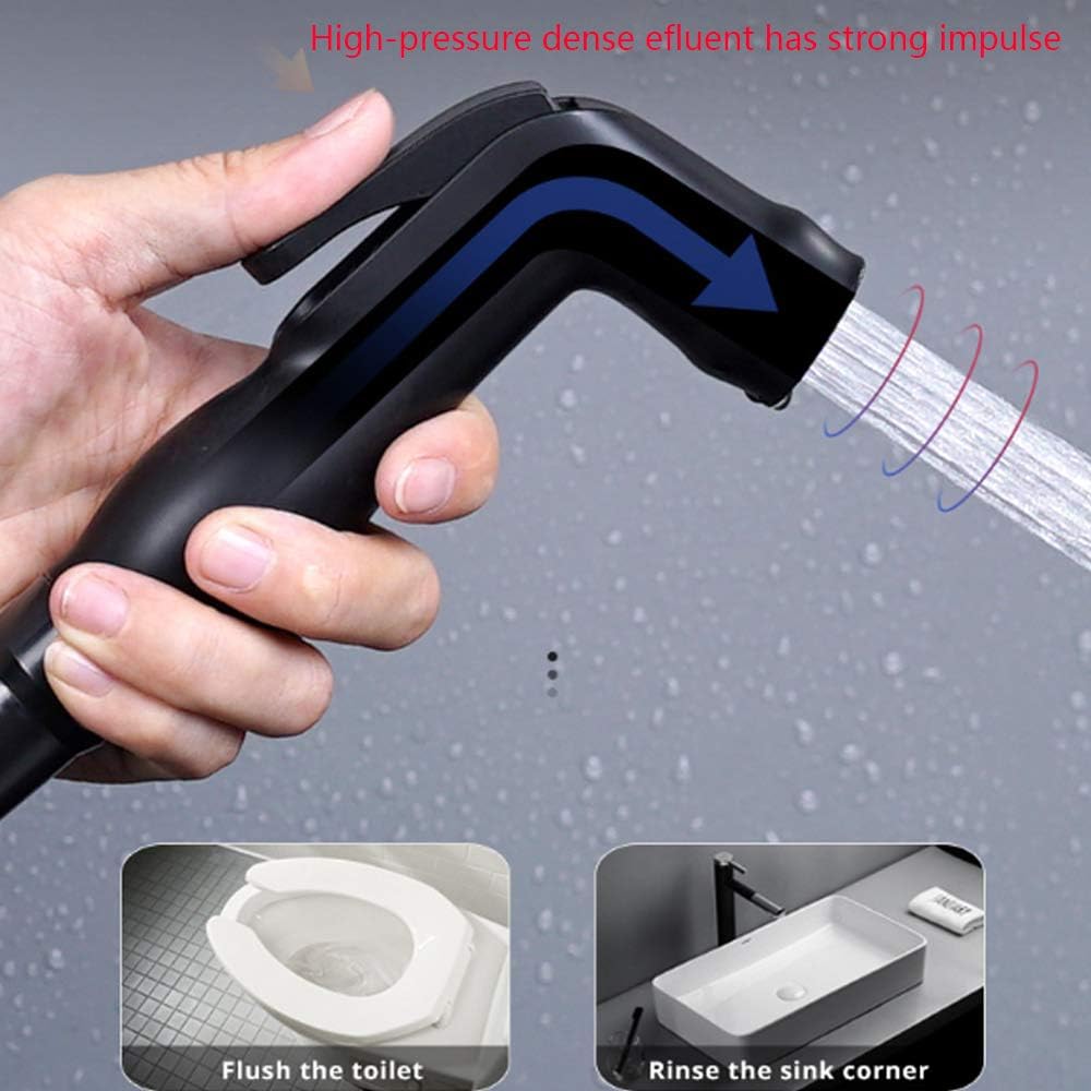 10 Inch Black Shower System with Cold and Hot Water Wall Mounted Faucet Set Multifunction Combo with Bathtub Spout, LED Head, Handheld, Bidet Sprayer