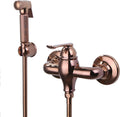 Handheld Bidet Sprayer for Toilet, Rose Gold Wall Mounted Bathroom Cloth Diaper Set with Cold and Hot Water, Brass Kit for Personal Hygiene,Type a(Type B)