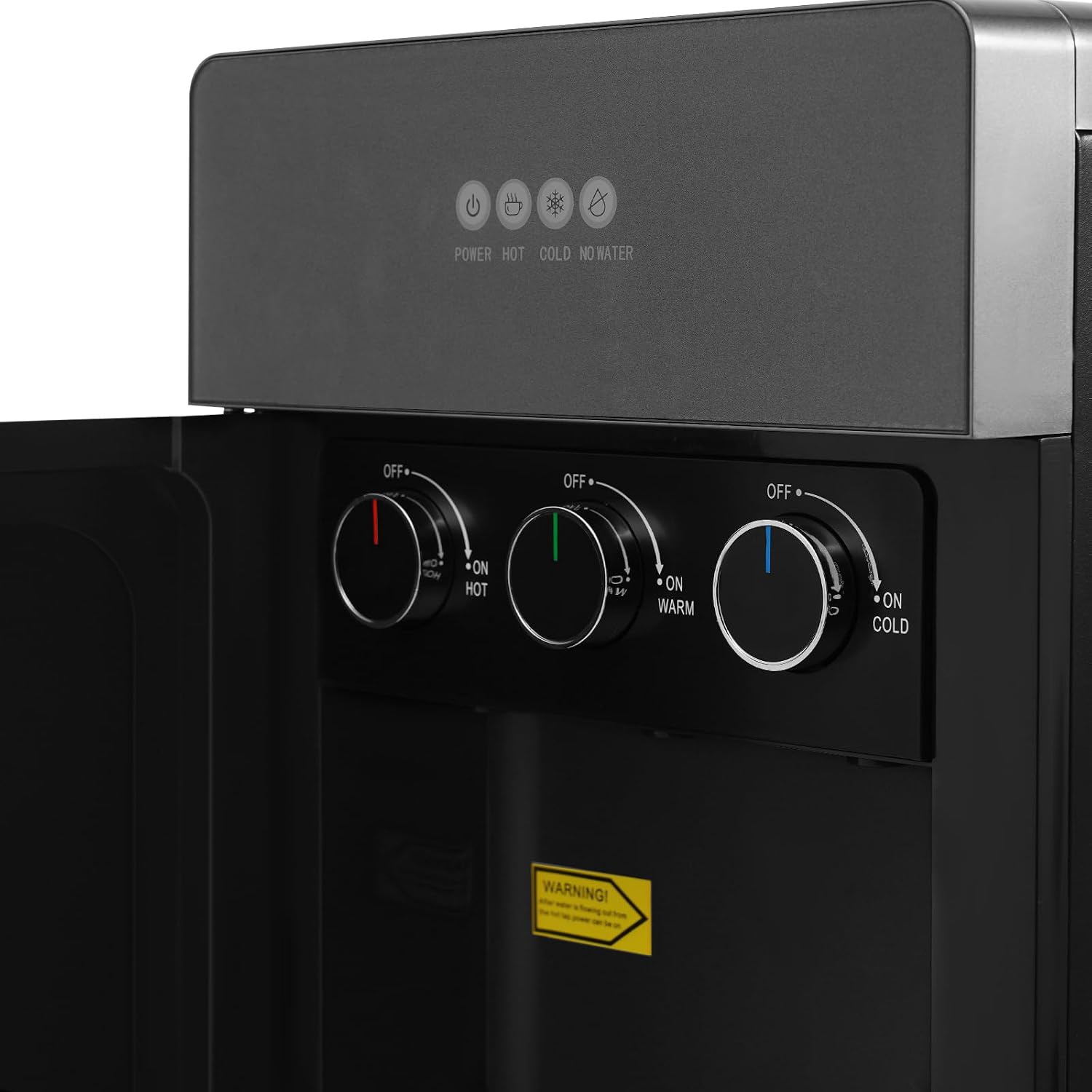 Bottom Loading Water Cooler Dispenser, Premium Standing Water Dispenser w/Heating and Cooling Functions, 4 Indicator Lights Hot and Cold Water Dispenser for Home, Office (Silver-Gray)
