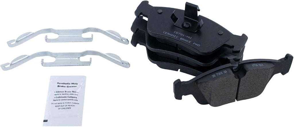 TRQ Front Performance Brake Pad & Rotor Kit Brake Pad Wear Sensor Brake Pads Brake Rotors Set Ceramic Premium G-Coated Compatible with 2000 BMW 323Ci 1999-2000 323i