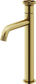 VIGO Cass Single-Handle Single-Hole Mount Vessel Bathroom Sink Faucet, 12-Inch, Matte Brushed Gold, Modern Design, Solid Brass, 1.2 GPM WaterSense & Ceramic Disc Valve, Corrosion-Resistant