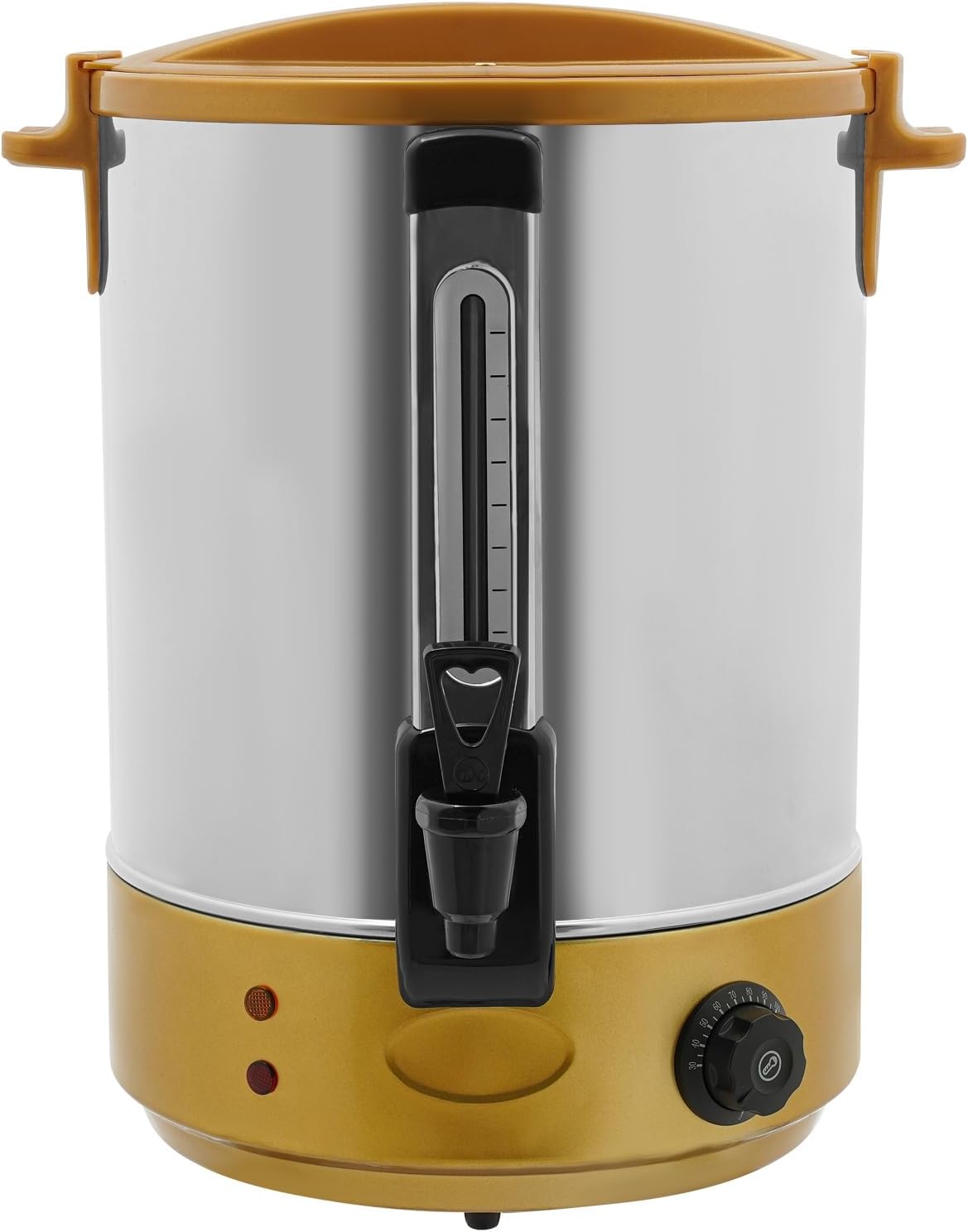 19L Commercial Water Heater, 304 Stainless Steel Electric Hot Water Dispenser with Adjustable Temp (86°F-230°F) & Faucet, for Coffee, Tea, Party, Office, Buffet (Gold, 19L)