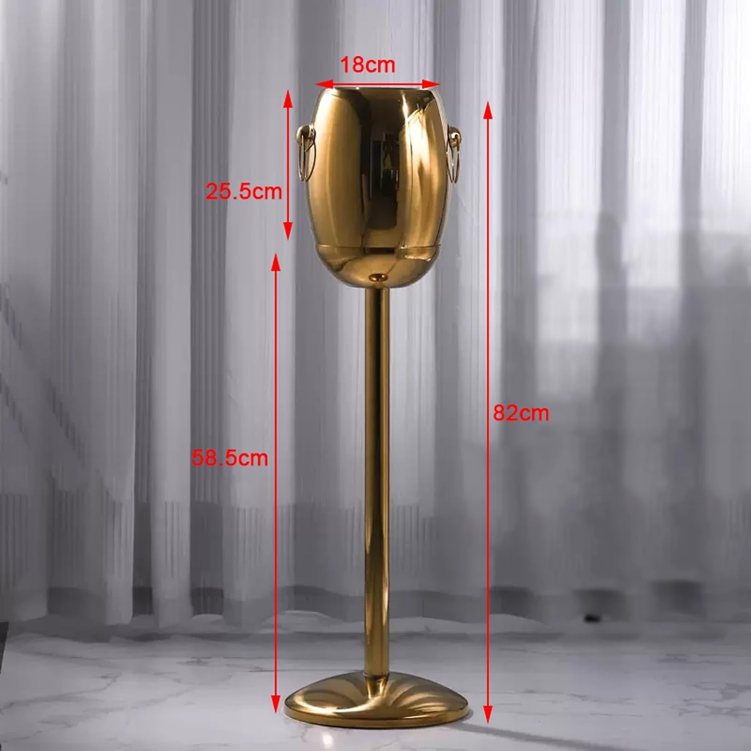 Ice Bucket Ice Bucket and Ice Bucket Stand Set, Stainless Steel Standing Ice Bucket Ice Cube Container, Wine Bucket Champagne Ice Bucket for Wine Beer KTV Club Bar BBQ Party Wedding, Golden Keeps Ice