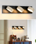 Travertine Vanity Light, 19.7 Inch Wabi Sabi Vanity Lights Fixture with 360° Rotatable Natural Stone Lampshade and Black Metal Base Nordic Style Farmhouse Vanity Lights for Bathroom (3 Lights)