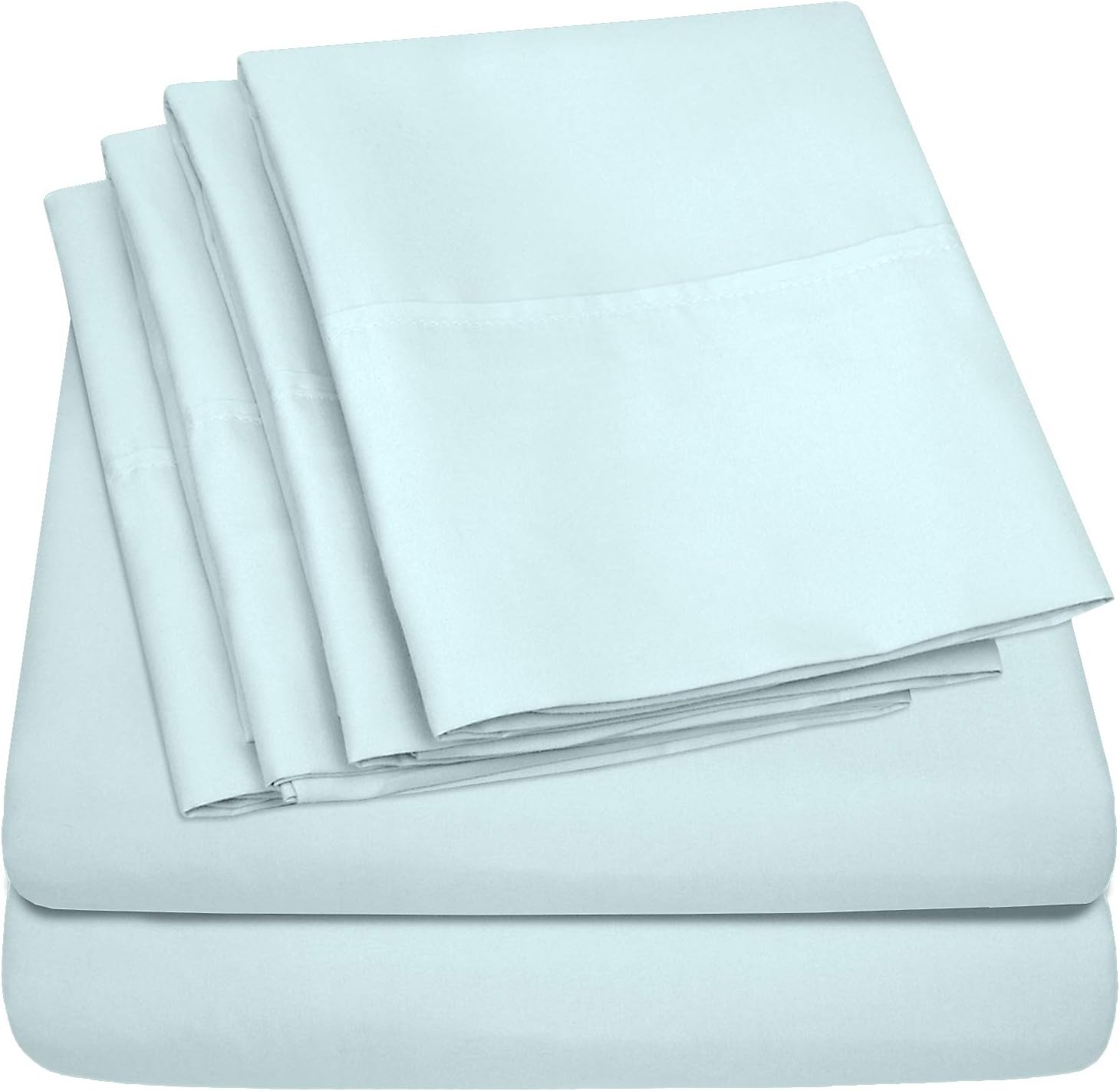 Sweet Home Collection Twin Size Bed 4 Piece 1500 Thread Count Fine Brushed Microfiber Deep Sheet Set-2 Extra Pillow Cases, Value, Aqua, Twin (Pack of 12)