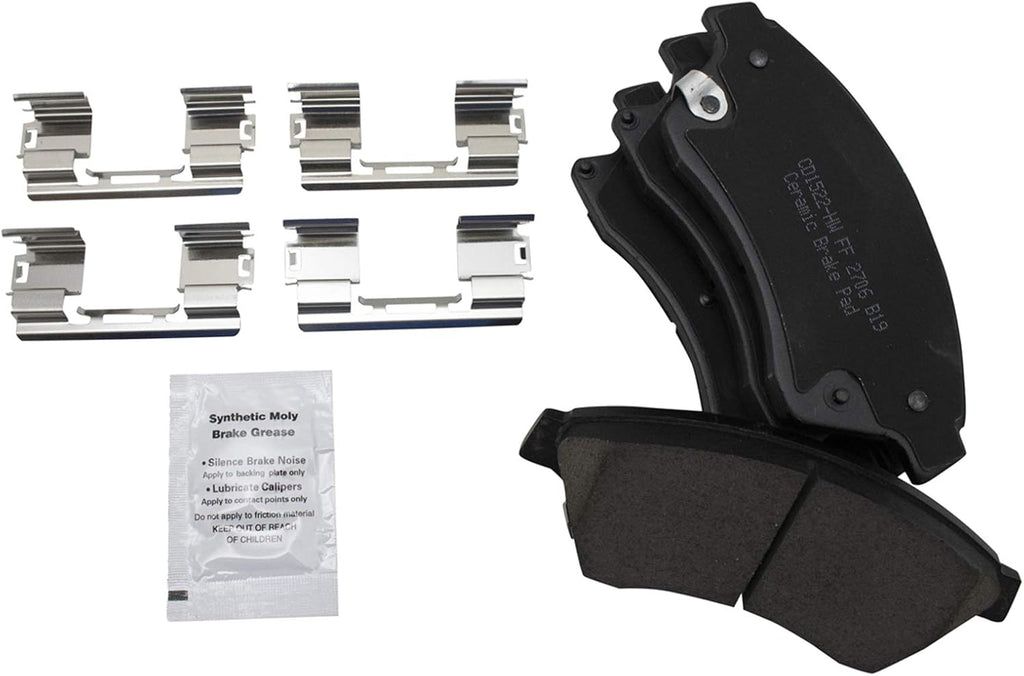 TRQ Performance Front Brake Pad and Rotor Set Ceramic Coated Drilled Slotted Vented Rotors Compatible with 2011-2015 Chevrolet Cruze 2016 Cruze Limited 2012-2017 Sonic