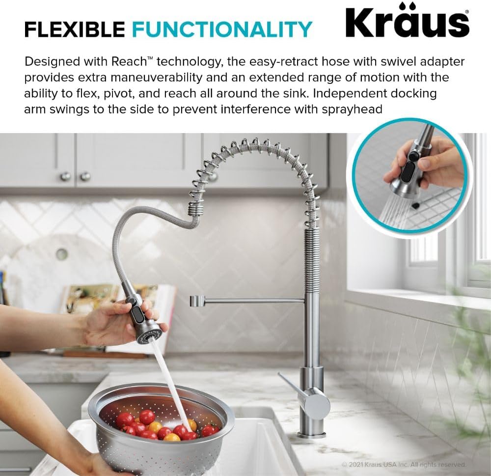 KRAUS Britt 2-in-1 Commercial Style Pull-Down Single Handle Water Filter Kitchen Faucet for Reverse Osmosis or Water Filtration System in Matte Black, KFF-1691MB